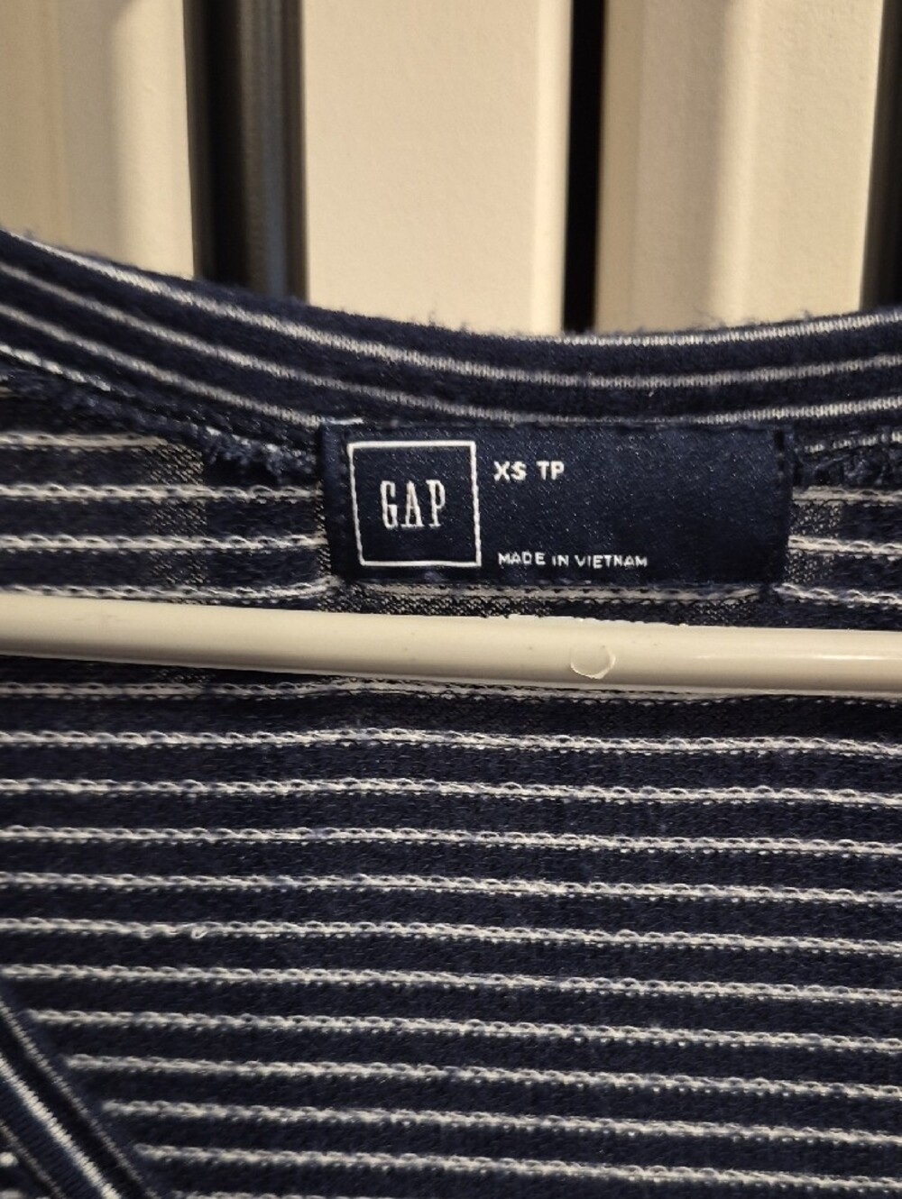 💙 GAP Navy and White Striped V-Neck Swing  Mini-midi Dress - Picture 3 of 3